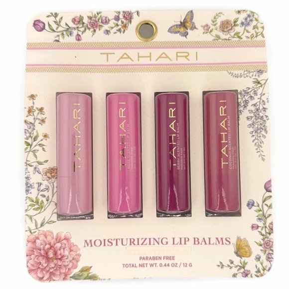 Tahari Other - TAHARI Moisturizing Scented Lip Balm Set of 4 - Vanilla Rose Berry Coconut